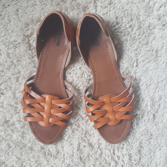 faux leather huarache sandals